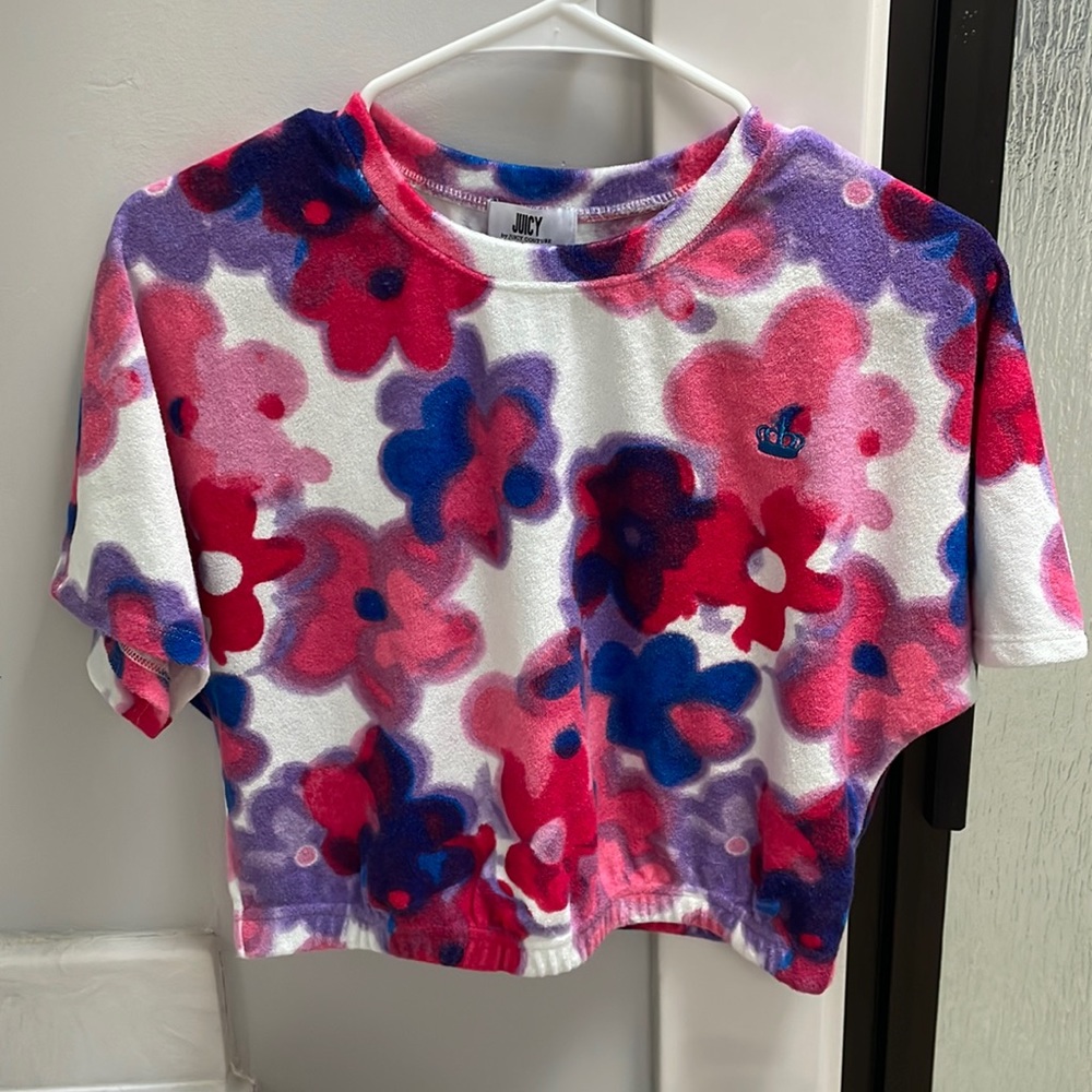 Juicy by Juicy Couture Floral Terry Cloth Crop Top